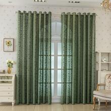 NOSBEI 1PC Small Cherry Blossom Jacquard Floral Grommet Curtain, Light Filtering Privacy Window Drapes, For Living Room Bedroom Home Decor - Flower Pattern 1 - View 6