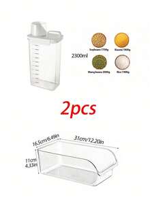 1Pc Large Capacity Pet Food Storage Container, Transparent Airtight Dry Food Canister With Handle And Pour Spout, Moisture-Proof And Insect-Proof Pet Feed Storage Bin, Portable Organizer For Dog And Cat Kibble, Pet Treat Storage Container - A - View 10