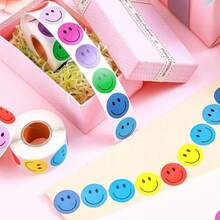 500pcs Smiling Face, Star, Colorful Shiny Foil Student Reward Stickers - Multicolor - View 9