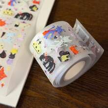 35cm/Loop Kawaii Cat Kingdom Fantasy Fairy Tale Watercolor Die-Cut Sticker For DIY Journal Scrapbooking Planners Gift Photo Card Supply - Black - View 7