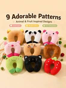U-Shaped Pillow, Cute Cartoon Animal Print Memory Foam Neck Support Pillow, Soft And Comfortable Travel Pillow Accessory, Suitable For Home, Airplane, Car - Multicolor - View 4
