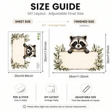DIY Writable Raccoon Trash Can Sticker, 3D Cartoon Junk Food Trash Can Vinyl Decal, Removable Waterproof Outdoor Yard Garden Home Decor Sticker - Trash Can Stickers - View 11