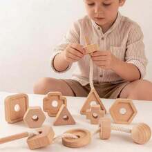 Kids Wooden Early Education Matching Game Toy, Shape Recognition Matching Screw Threading Game Set, Suitable For Fine Motor Skills Training And Parent-Child Interactive Games For Boys And Girls, Children's Festival And Birthday Gift - Multicolor - View 4