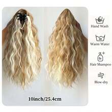 10 Inch Synthetic Fiber Short Wavy Ponytail Hair Extension With Small Claw Clip, Multi-Color Options, For Women's Daily Wear - Multicolor - View 3