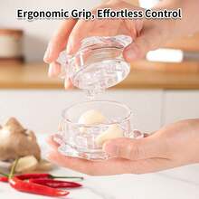 Manual Garlic ,Manual Garlic Crusher And Mincer, Transparent Twisting Garlic Chopper Tool, Multi-Functional Handheld Grinder For Ginger, Nuts, Herbs And Spices, Easy To Clean Kitchen Gadget - White - View 8