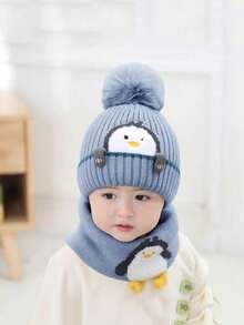 Infant & Toddler Knitted Hat And Scarf Set, Warm And Comfortable, Suitable For Boys And Girls Aged 1-5, For Autumn And Winter - Multicolor - View 7