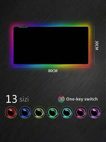 LED Backlit RGB Gaming Mouse Pad,Black, With Light Bar, Suitable For Computer/Laptop Office - Black - View 13