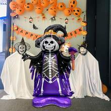 1/2 pièces Ballons en feuille d'aluminium de sorcière squelette debout pour Halloween, ballons de sorcière, convient pour la décoration d'Halloween, la maison hantée, les bonbons ou un sort, la décoration d'ambiance d'horreur, la décoration intérieure et extérieure - Multicolore - Voir 7