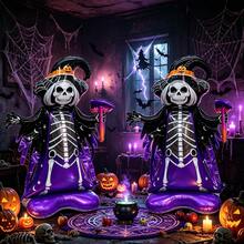 1/2 pièces Ballons en feuille d'aluminium de sorcière squelette debout pour Halloween, ballons de sorcière, convient pour la décoration d'Halloween, la maison hantée, les bonbons ou un sort, la décoration d'ambiance d'horreur, la décoration intérieure et extérieure - Multicolore - Voir 3