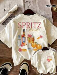 Women Casual Short Sleeve Vibrant Cocktail Spritz Graphic Print Breathable Tee Spring Summer Hand Wash Only Fast Local Delivery - 白色 - 查看 4