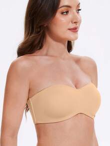 MELENECA Women's Strapless Bra For Large Bust Minimizer Unlined Bandeau With Underwire - Yellow - View 4