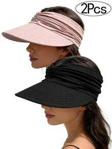 2pcs Women's Wide Brim Sun Hats, UV Protection, Suitable For Sports, Beach, Golf, Hiking - 2-pack - View 13