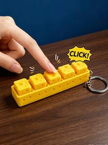 1pc Cheese Block Pendant Charm, Keychain Bag Accessory, Car Key Pendant, Handbag Accessory, Cheese Cube Pendant, Neutral Souvenir, Daily Key Accessory - Multicolor - View 3