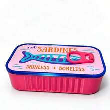 Creative Sardine Can Portable Jewelry Box, Fish Bone Necklace Anti-Tangle Storage Box, 1 Jewelry Box + 2 Fish Bones, Travel Mini Ring Earring Jewelry Organizer, Travel Jewelry Organizer Box, Portable Jewelry Storage Box, Suitable For Gift Or Personal Use, Travel Essential - Multicolor - View 7