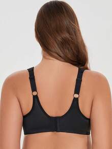 MELENECA Women's Minimizer Bra Full Coverage Plus Size Underwire Lace Comfort Cushion Strap - Black - View 3