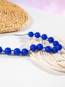 1pc/Fashion Minimalist Old Money Style Solid Color Handmade Beaded Necklace, Suitable For Women's Daily Commute And Date, Atmospheric Gift - Multicolor - View 8