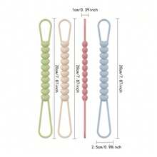 1PC Stretchy Silicone Baby Bottle Fix Lanyard, Lockable Safety Clip Anti-Lost Chain For Sippy Cup & Teether - Multicolor - View 3