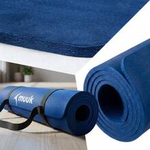 MUUK FITNESS Tapete de Yoga Foamy Antideslizante 150 x 59 cm | Esterilla Ligera de 8 mm con Correa de Transporte| Almohadilla para Rodillas y Codos | Material EVA Resistente, Ligero y Cómodo | Ideal para Ejercicio en Casa, Gimnasio, Parque, Viajes, Meditación y Estiramientos - Azul Rey - Ver 10