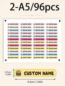 Custom Food Name Stickers, Personalized Label Set, Cute Cartoon Pen Stickers, Customizable Gift Labels, Customizable Planner Decoration, Birthday Gift, Personalized Stickers, Name Stickers, Gift For Family And Friends - Style B - View 11