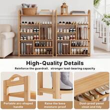 Senmeo Versatile 6‑Tier Bamboo Organizer Rack, Sturdy Freestanding Unit, Holds Various Heights, Ideal For Entryway/Bathroom/Office, Quick Setup, Space-Efficient. - Level 6 - View 10