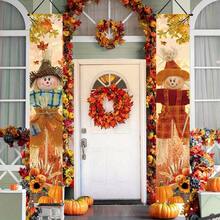 1 Pair/2pcs Autumn Porch Hanging Decor - Rustic Harvest Decoration, "Welcome Autumn" Banner, Suitable For Indoor And Outdoor Use, Thanksgiving - A - View 3