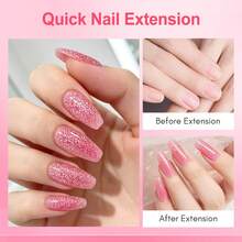 7PCS/Set 15ml Poly Extension Gel Set Nail Art Polygels Kit Clear White Pink Color Nail UV Gel Tip Form Acrylic Nail Gel Slice Brush Kit With 20pcs Nail Extension Molds Nails - Multicolor - View 9