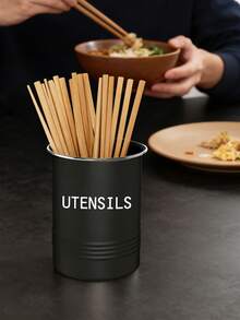 1PC Farmhouse Black Metal Kitchen Utensils Holder Countertop Cooking Tools Storage Bucket Organizer - View 10