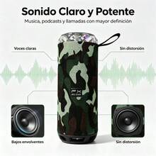Mini altavoz decorativo con luces de colores, sonido estéreo nítido, carga tipo C, estructura resistente para uso diario en interiores y exteriores, regalo ideal para jóvenes y amantes de la música - Multicolor - Ver 4