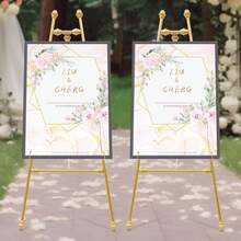 2-Pack Lightweight, Portable Wedding Sign Easel With Adjustable Hooks, Versatile Picture Frame Holder For Wedding, Bridal Shower, Engagement & Table Decor - 2pcs - 查看 6