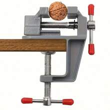 Mini Bench Vise - Adjustable Desktop Clamp For Electronic Repair, Sturdy And Durable, Compact And Easy To Use, With Red Handle, Suitable For Garage Use - A - View 3