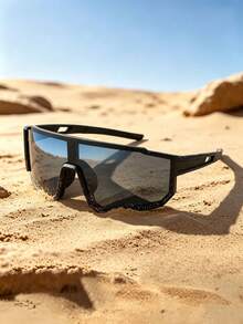 1 Pair Frameless Silver Outdoor Off-Road Desert Cycling Large Frame Windproof Sand-Proof Sports Goggles - Multicolor - View 2