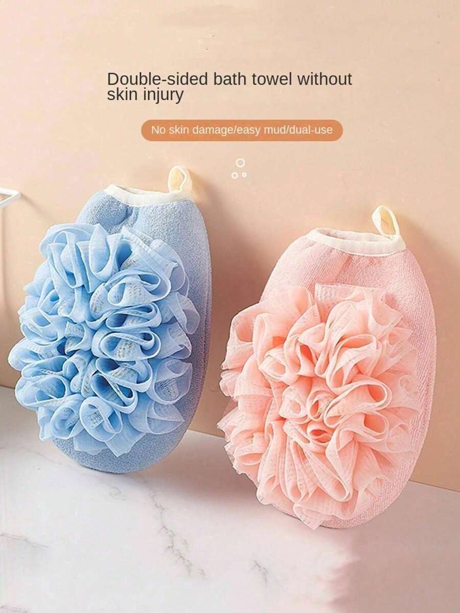 1 pezzo Asciugamano da bagno esfoliante a doppio lato, panno morbido con sabbia fine, spazzola per doccia unisex per adulti, rimuove lo sporco - Multicolore - Visualizzare 1
