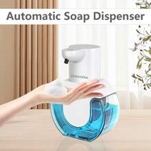DONASIRA 1pc 420ML Large Capacity Low Noise Light Display 4-Level Adjustable Foam/Liquid Mode IPX5 Waterproof Touchless Automatic Smart Sensor Soap Dispenser Hand Soap/Shampoo Pump, Suitable For Kitchen Bathroom - View 3
