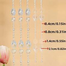 8pcs Set, Total Length 1600cm, Rainbow Color Bead Curtain Partition, High-Quality Acrylic Material, Equipped With Hooks And Adhesive Hooks, Easy Installation, Suitable For Living Room And Bedroom. - Sunflower Teardrop Rhinestones - View 4