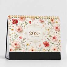 1 Stück Frischer Blumen 2D Cover 2027 Tischkalender, geeignet für tägliches Büro, Schule, Unternehmen, hilft Ihnen bei der Zeitplanung und Monatsplanung. Exquisites Design, 12 Monate klar dargestellt von Januar bis Dezember, begleitet Sie durch jeden schönen Moment, ein durchdachter kleiner Helfer für die Planung von Leben und Arbeit. - Tischkalender - Übersicht 14