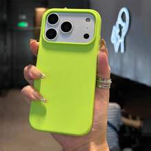 Compatible With IPhone 17 Pro 17 Pro Max 17 Case Liquid Silicone 3 Layers Full Covered Soft Gel Rubber Phone Case,Fresh Summer Color Palette,Shockproof Protective Case With Anti-Scratch Microfiber Lining For IPhone 13 11 16 Pro Max 15 14 Plus 12 Mini XS Max 7 8 Plus - Fluorescent Green - View 4