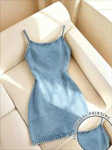 Women Mini Dresses - Blue - View 1