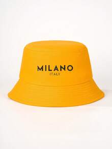 1 buah Topi Ember Unisex Motif Huruf MILANO, Cocok Untuk Perjalanan Luar Ruangan, Liburan Pantai, Perlindungan Matahari, Liburan dan Paduan Mode Kasual, Hadiah Liburan Terbaik - MultiWarna - View 10