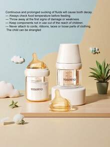 1pc Glass Baby Bottle, Slow/Medium Flow High Quality Glass Bottle, Easy Transition Between Breastfeeding And Bottle Feeding, 0+ Months, Unisex - White - View 11