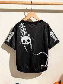 LUCKIE PAW 1pc Skull Cat Funny Pattern Pet T-Shirt, Physical Flea Prevention, Reduce Shedding, Heat Insulation, Breathable Dog Vest, Suitable For Large And Small Dogs And Cats, Indoor And Outdoor - Black - View 9