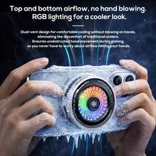 This Cooling Device Uses Semiconductor Magnetic Absorption Technology, Equipped With A Dual-Use Clip-On Heat Sink And Colorful Lighting, Providing Fast Cooling For Various Smartphones And Tablets, Suitable For Live Streaming And Gaming Use. - Black - View 2