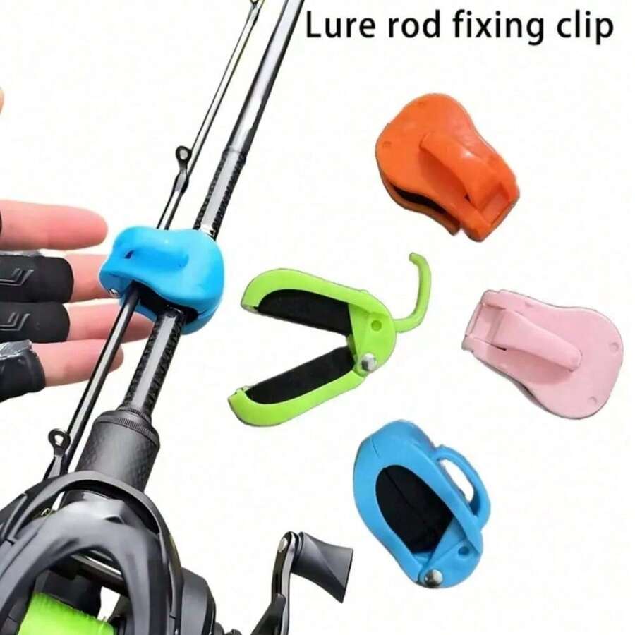 10pcs Quick-Install Portable Fishing Rod Storage Clips, Easy Installation, Fits 2-Section Freshwater Fishing Rods, Secure Grip Handle, Anti-Tangle Storage, Portable Fishing Gear Organizer Accessory For Outdoor Fishing - A - View 1