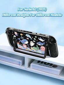 1件海洋主題可愛卡通圖案遊戲機保護殼，適用於Switch2 (2025)/Switch OLED/Switch主機，柔軟TPU材質，透明軟/硬殼，多色可選，無需拆卸，防摔防塵，Switch玩家理想禮物 - 查看 5