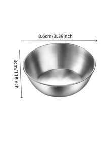 1pc 304 Stainless Steel Sauce Dish, Dipping Bowl, Condiment Dish, Seasoning Bowl, Round Stainless Steel Seasoning Bowl, Mini Small Bowl, Soy Sauce Container For Home Kitchen - Multicolor - View 3