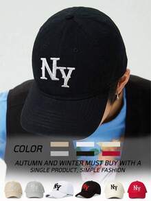 1件刺繡「NY」Logo棒球帽，可調節防曬帽，輕量透氣，適合戶外活動 - 刺繡 - 查看 4