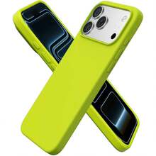 Compatible With IPhone 17 Pro 17 Pro Max 17 Case Liquid Silicone 3 Layers Full Covered Soft Gel Rubber Phone Case,Fresh Summer Color Palette,Shockproof Protective Case With Anti-Scratch Microfiber Lining For IPhone 13 11 16 Pro Max 15 14 Plus 12 Mini XS Max 7 8 Plus - Fluorescent Green - View 8