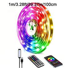 شريط إضاءة LED RGB بطول 100 قدم إضافي، إضاءة غرفة نوم ذكية مع جهاز تحكم عن بعد ب- 44 مفتاح وطاقة USB، مناسب لغرفة النوم وغرفة المعيشة والمطبخ والحفلات والزفاف وديكور المنزل وديكور غرفة الألعاب وزينة الهالوين والكريسماس - ميني-44K-B - مشاهدة 16