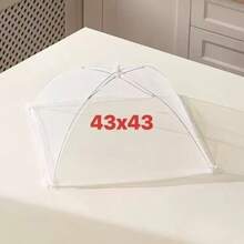 Cesta de picnic plegable grande blanca, red de cobertura de verduras, cubierta de alimentos para exteriores, protector de verduras a prueba de polvo - Cubierta de malla - Ver 15