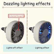 1pc Car Air Vent Cooling Fan, USB Powered Strong 7-Blade Turbine Fan With Gradient Color Atmosphere Light, Low Noise Multi-Function Mini Car Interior Cooling Fan - Wired Car Fan - View 6