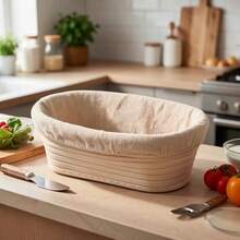 Oval Bread Proofing Basket, Natural Willow Bowl, Bread Proofing Basket With Liner, Suitable For Professional And Home Bakers To Make Handmade Bread - View 6